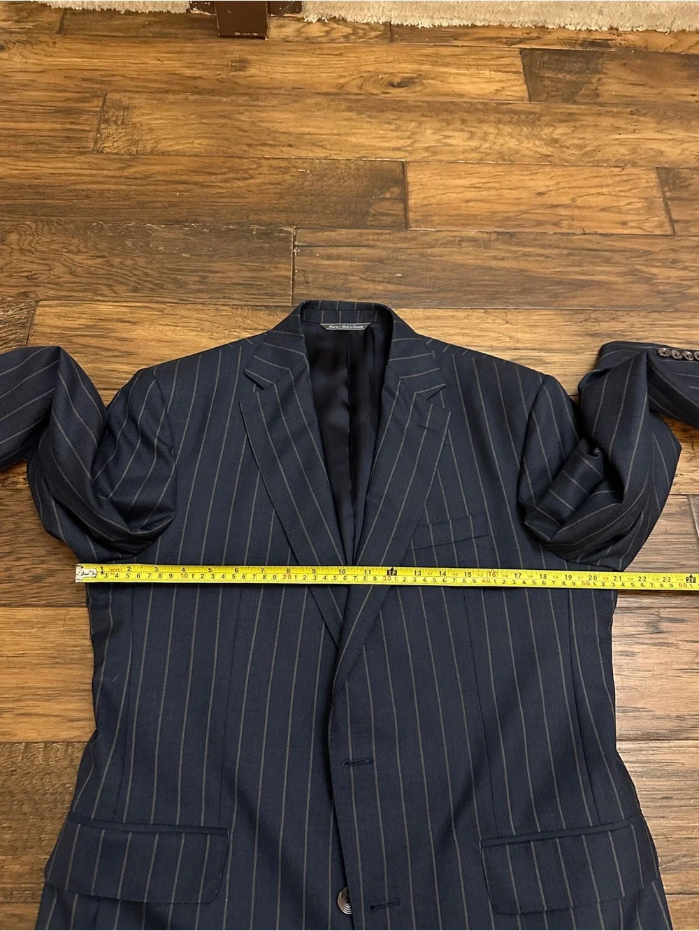 Vitale Barberis Canonico 100% Wool Navy Pinstripe Suit 42R Made in Canada